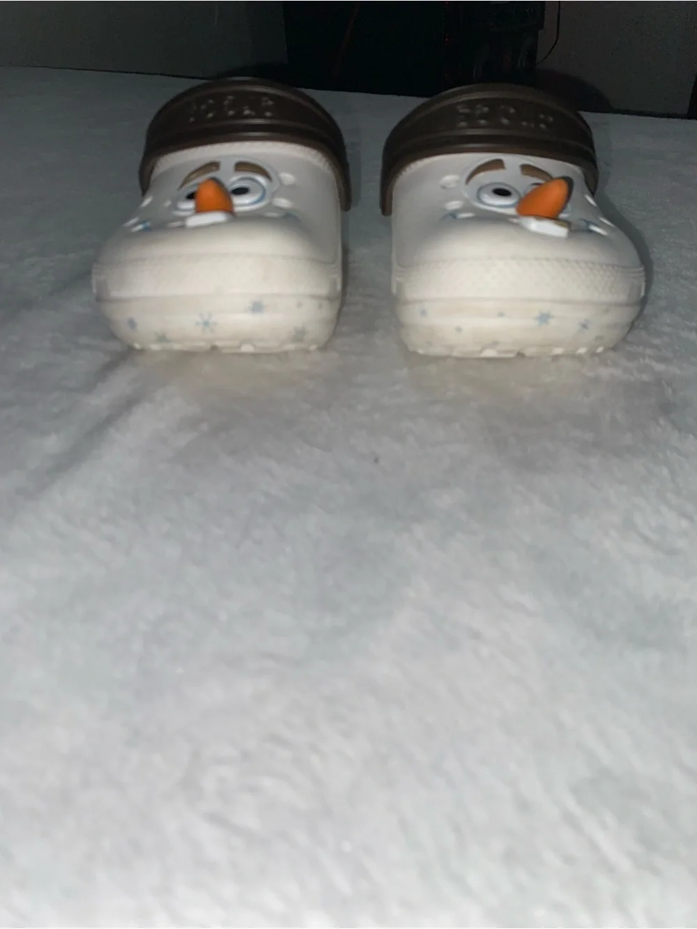 Crocs Unisex Disney Frozen Olaf Lined Classic Clog Size 7 Kids Used
